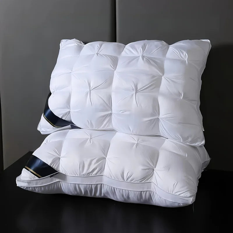 Hotel Grade Pillow displayed on a dark surface, showcasing luxurious softness and premium neck support.