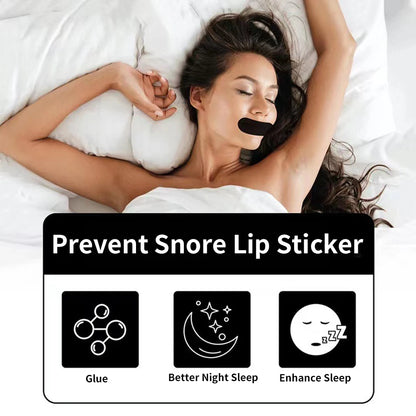 Mouth Breathing Tape used by a woman to promote natural breathing for better sleep.