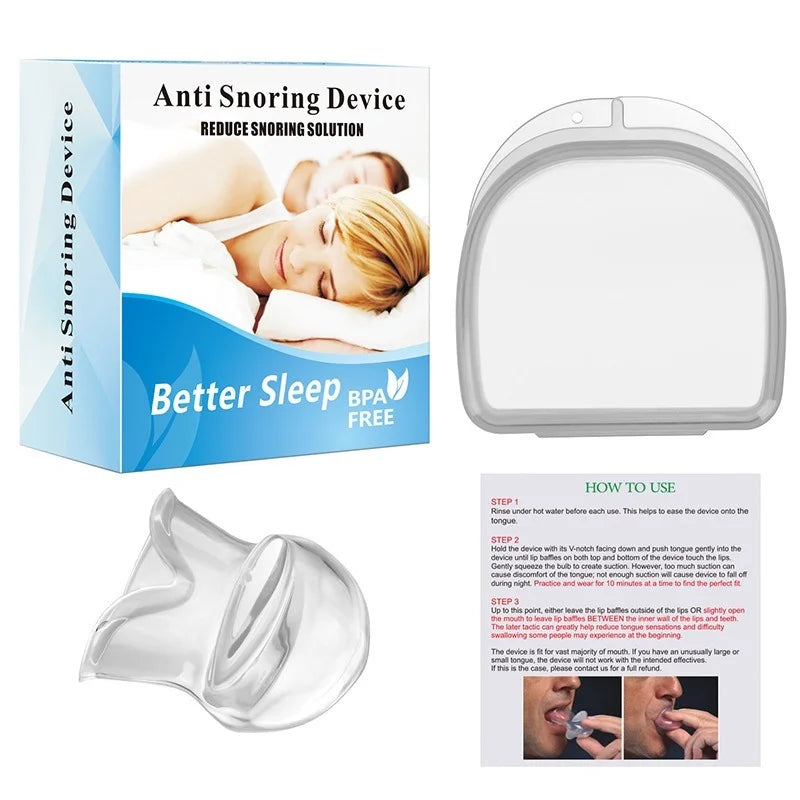 Anti Snoring Mouthpiece set with storage case and instruction guide