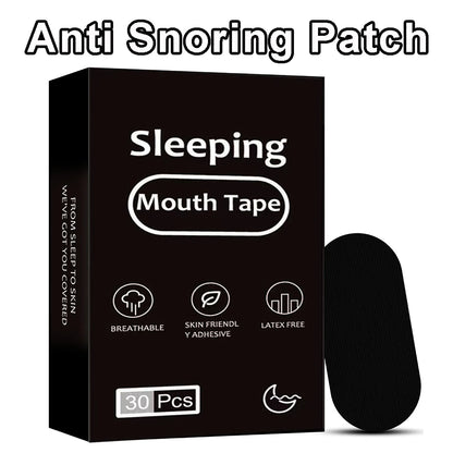 Mouth Breathing Tape box with 30 patches, promoting better sleep by encouraging nasal breathing.